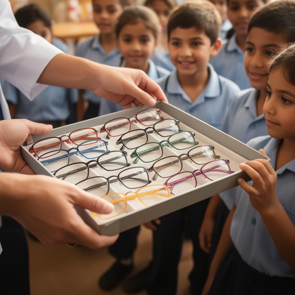 Glasses distribution at a school